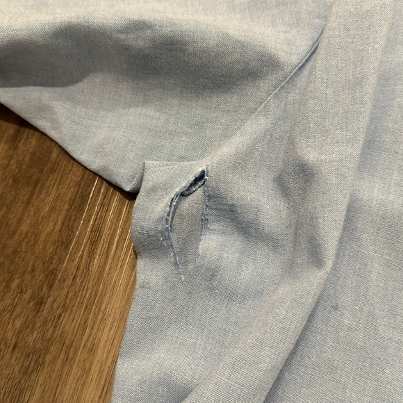 👕 Vintage Separate Issue Embroidered Chambray Shirt - Picture 4 of 6